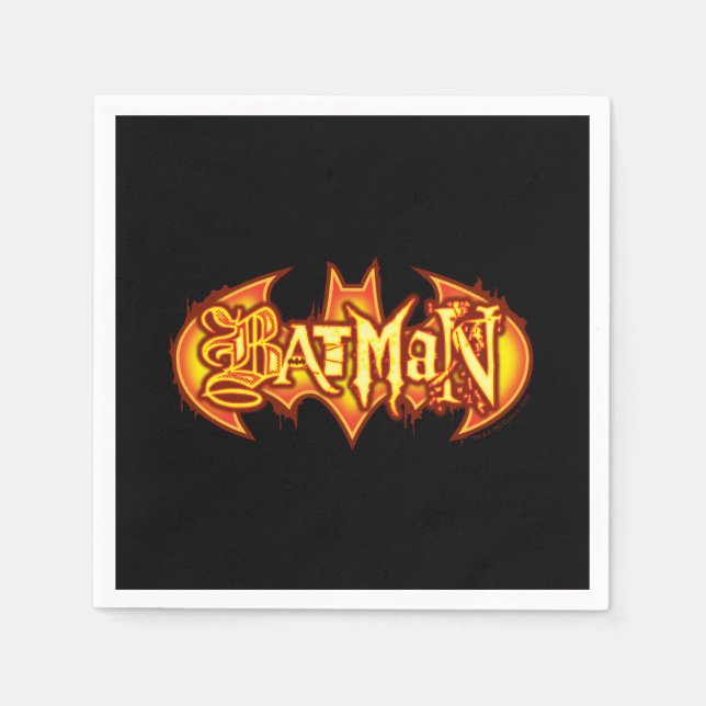 Serviette En Papier Batman | Logo saisonnier orange (Devant)