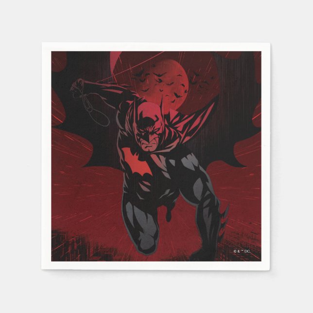 Serviette En Papier Batman Saut Cramoisi (Devant)