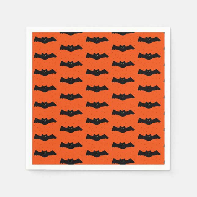 Serviette En Papier Bats d'Halloween (Devant)