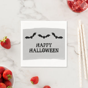 Serviette En Papier Bats gris aquarelle Halloween Papier Naples