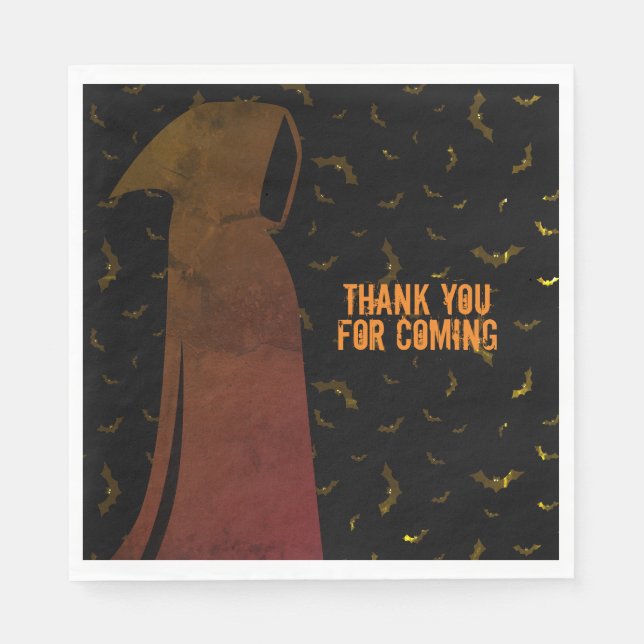 Serviette En Papier Bats volants Déplaisants à capuchon Grim Reaper Ha (Devant)