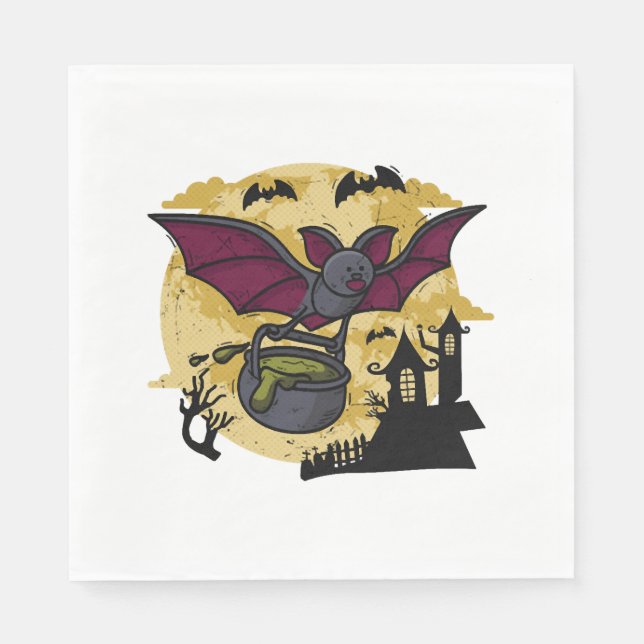 Serviette En Papier Batsouris. Souris drôle avec ailes de chauve-souri (Devant)