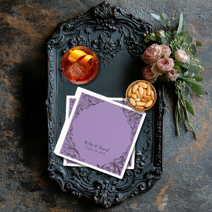 Serviette En Papier Batte victorienne jusqu'à la mort Mariage noir et 