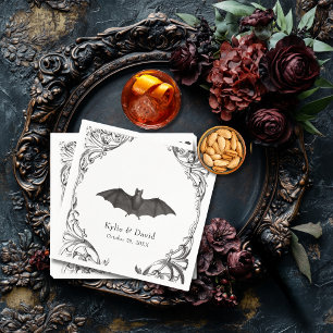 Serviette En Papier Batte victorienne jusqu'à la mort Mariage noir et
