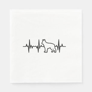 Serviette En Papier Battement de coeur de berger allemand