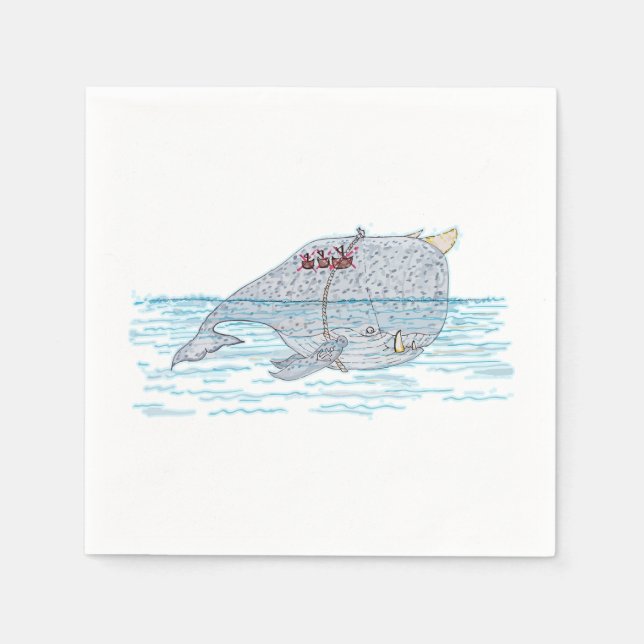 Serviette En Papier Battle Horn-Whale (Devant)