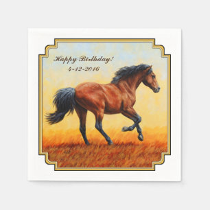 Serviette En Papier Bay Horse Galloping