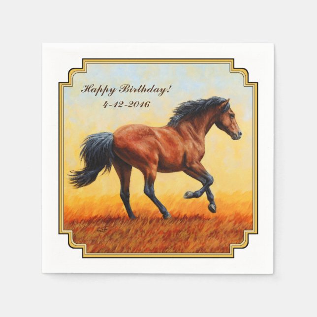Serviette En Papier Bay Horse Galloping (Devant)