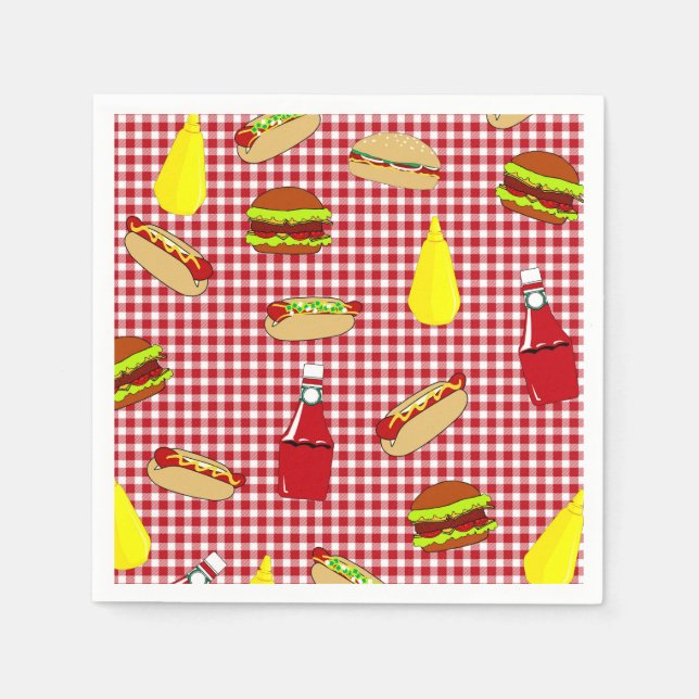 Serviette En Papier BBQ Anniversaire Papier serviettes (Devant)