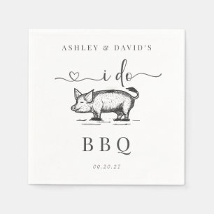 Serviette En Papier BBQ Douche Couples Répétition rustique Rôti