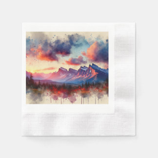 Serviette En Papier BC Rockies Sunset,