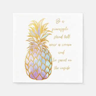 Serviette En Papier Be a Pineappy Watercolor Cocktail Napkin