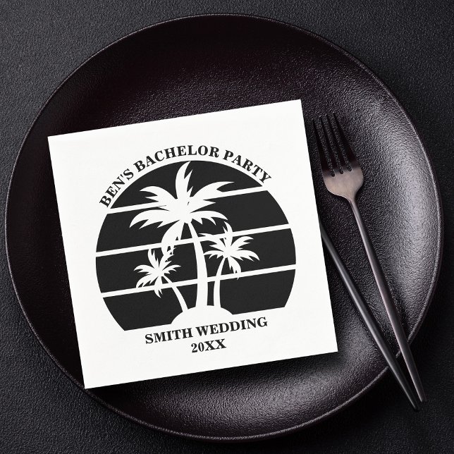 Serviette En Papier Beach Bachelor Party Island Mariage personnalisé (Créateur téléchargé)