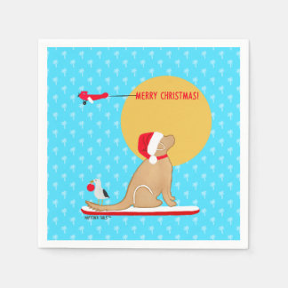 Serviette En Papier Beach Days Golden Christmas Aqua Naples