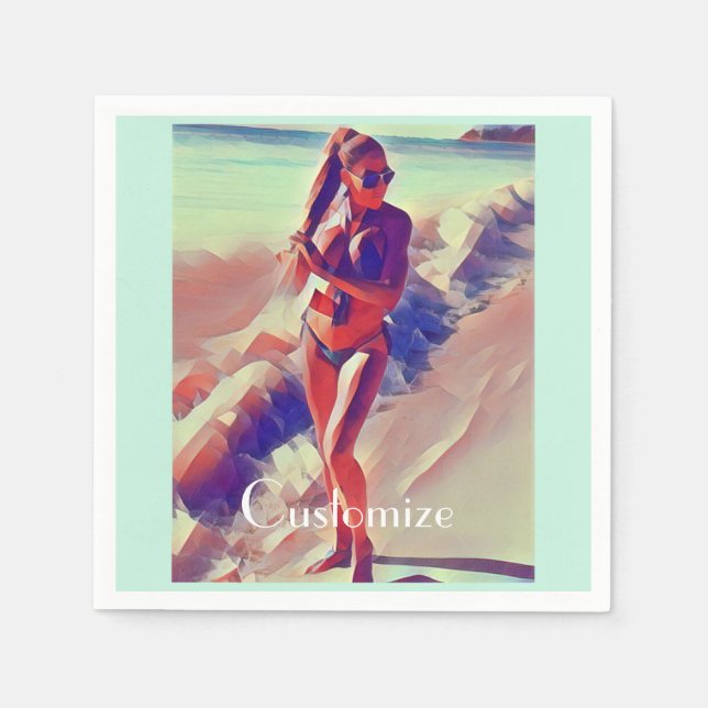 Serviette En Papier Beach Girl Thunder_Cove (Devant)