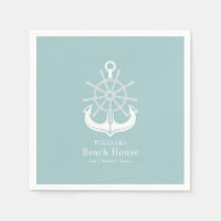 Beach House Turquoise Nom de famille Ancre