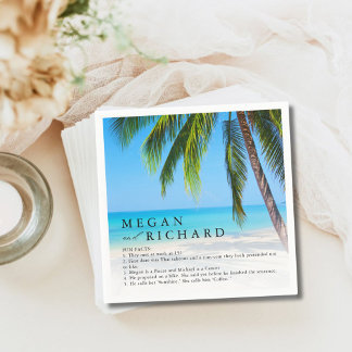 Serviette En Papier Beach Palm Tree Fun Facts Mariage Réception
