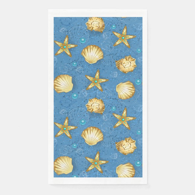 Serviette En Papier Beach Party Seashells (Devant)