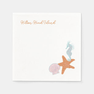 Serviette En Papier Beach Pastel Drawings Serviettes de cocktail