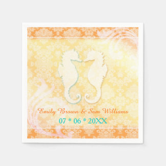 Serviette En Papier Beach Romance Mariage SeaHorse Pair