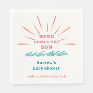 Serviette En Papier Beach Sunshine Voici Le Baby shower Son