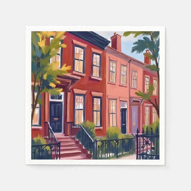 Serviette En Papier Beacon Street Boston Massachusetts (Devant)