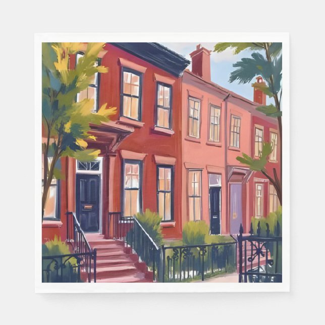Serviette En Papier Beacon Street Boston Massachusetts (Devant)