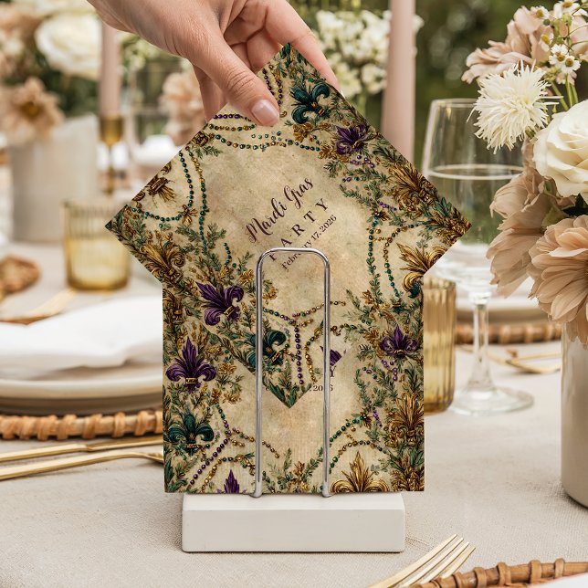 Serviette En Papier Beaded Fleur-de-Lis Mardi Gras Masquerade (Créateur téléchargé)