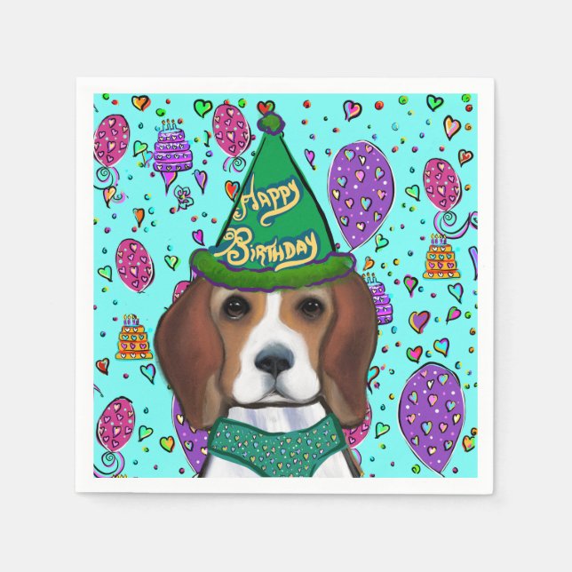 SERVIETTE EN PAPIER BEAGLE (Devant)