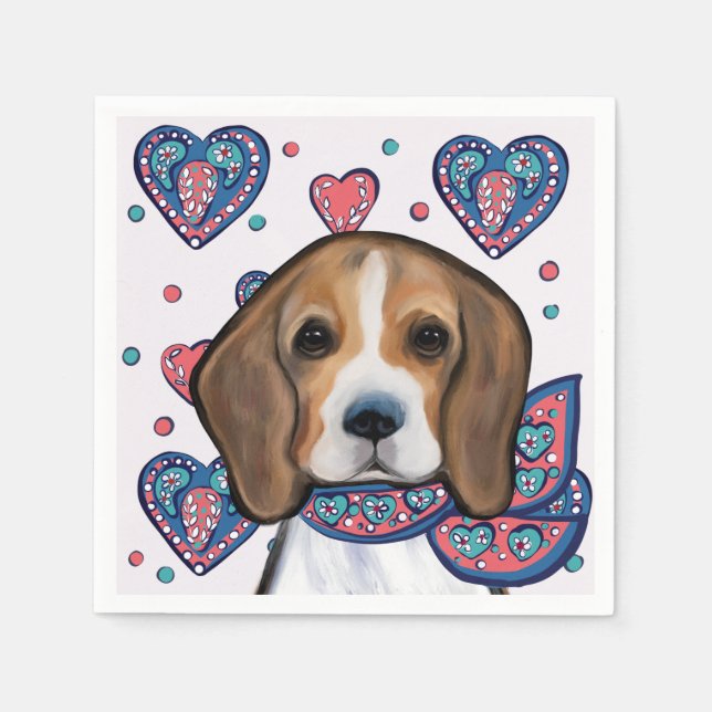 Serviette En Papier Beagle       (Devant)