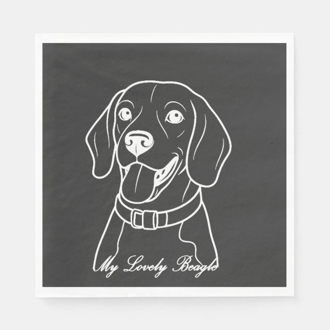 Serviette En Papier Beagle adorable (Devant)