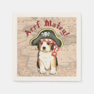 Serviette En Papier Beagle Casquette pirate