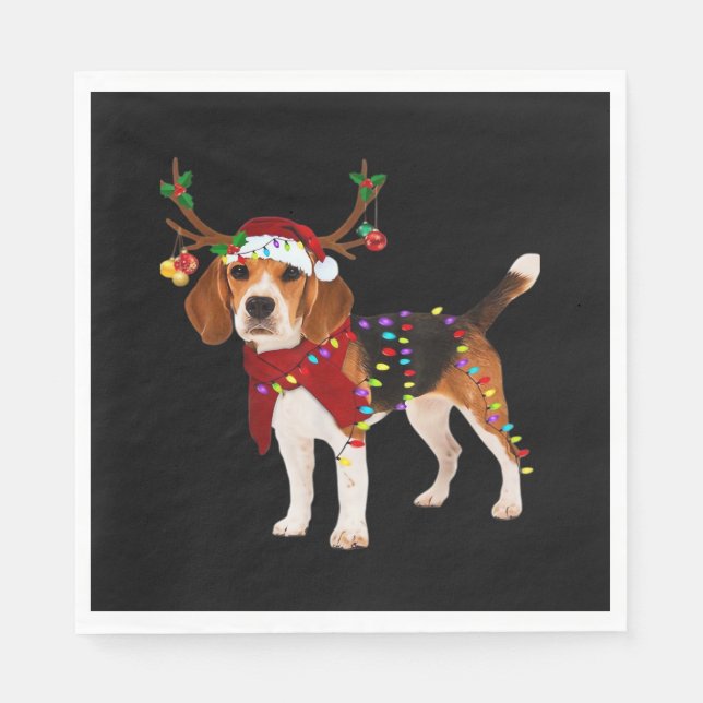 Serviette En Papier beagle dog christmas Classic T-Shirt (Devant)