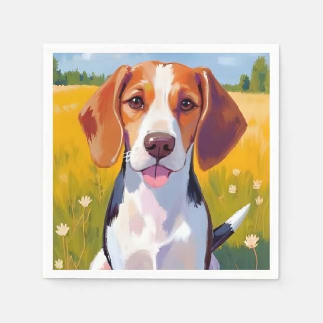 Serviette En Papier Beagle Dog Watercolor Pet Painting (Devant)
