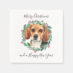 Serviette En Papier Beagle Elegant Chien Joyeux Noël