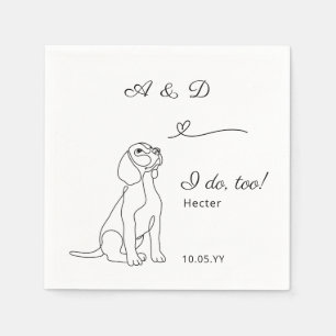 Serviette En Papier Beagle I Do Too Heart Chien Mariage Monogramme