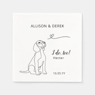 Serviette En Papier Beagle minimal Je fais trop Mariage de chien de co
