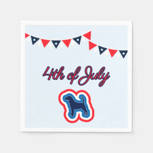 Serviette En Papier Beagle Patriotique Rouge Blanc Et Bleu 4 Juillet