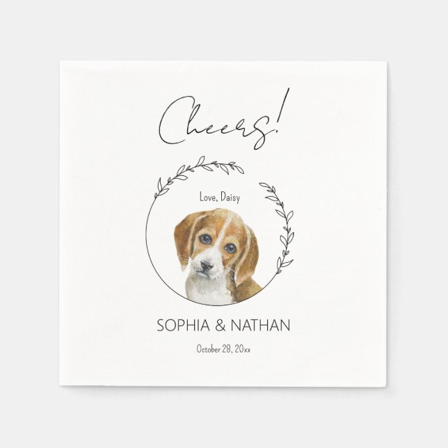 Serviette En Papier Beagle simple Chien Chien Mariage Cocktail Napkins (Devant)