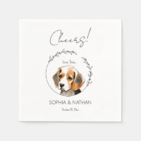 Beagle simple chien Mariage Cocktail serviettes