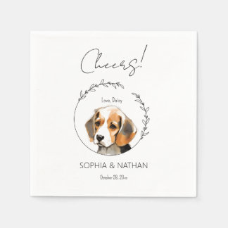 Serviette En Papier Beagle simple chien Mariage Cocktail serviettes