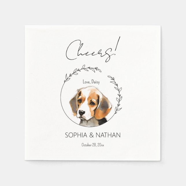 Serviette En Papier Beagle simple chien Mariage Cocktail serviettes (Devant)