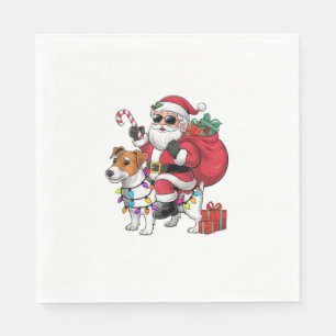 Serviette En Papier Beagle Xmas Éclairage Père Noël équitation Beagle