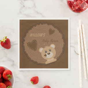 Serviette En Papier Bear Cub Woodland thème Baby shower papier Napkin