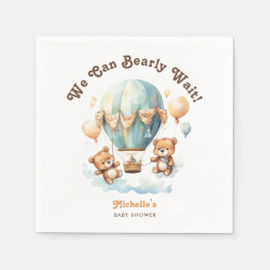 Serviette En Papier Bear de Baby shower de jumeaux rustiques mignon av