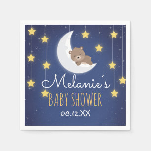 Serviette En Papier Bear Sleeping Vous Aimez La Lune Baby shower arriè