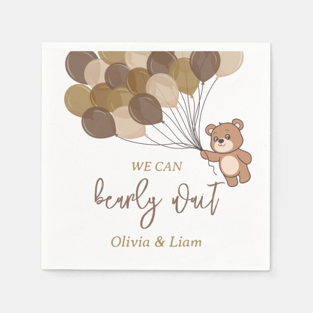 Serviette En Papier Bearly Wait - Papier Baby shower Napkin (Devant)