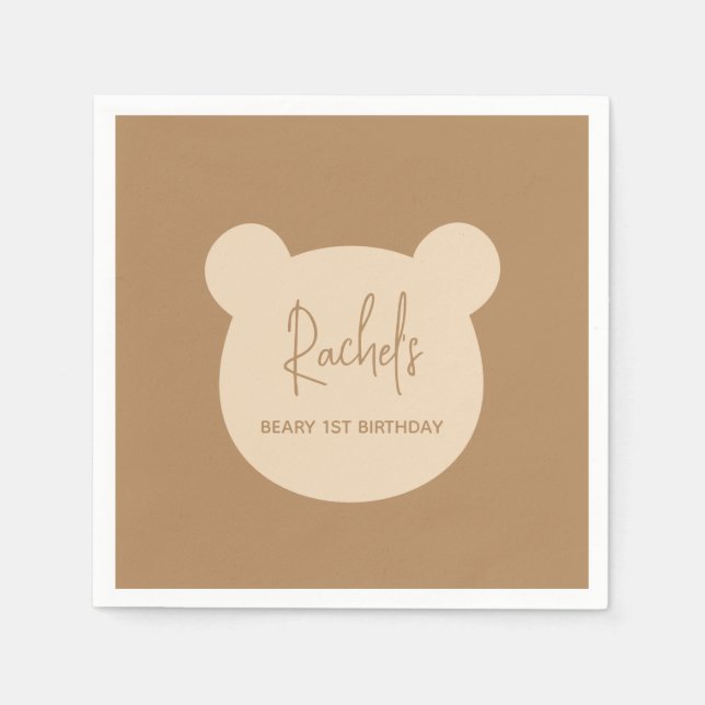 Serviette En Papier Béary 1er anniversaire (Devant)