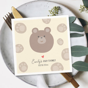 Serviette En Papier Beary Cute Brown Teddy Bear Cub Baby shower garçon