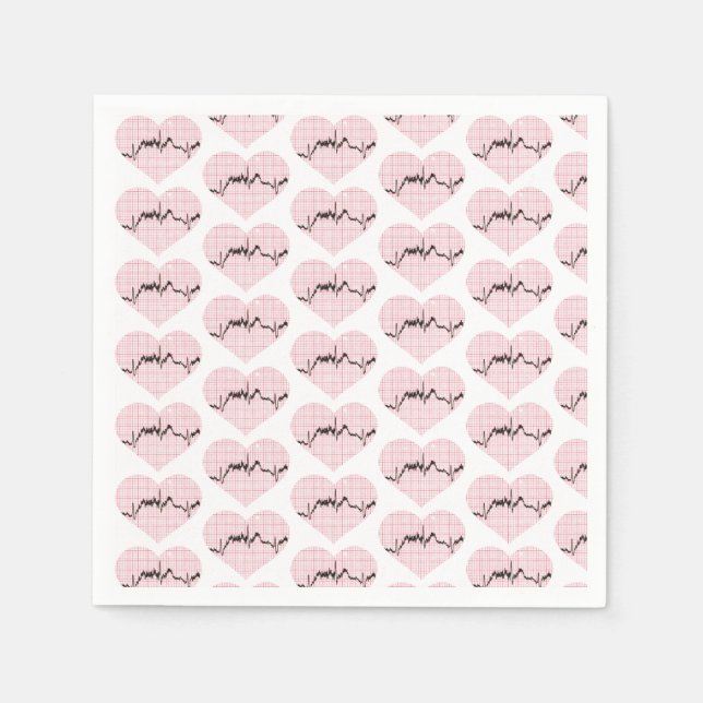 Serviette En Papier Beat du coeur VII (Devant)